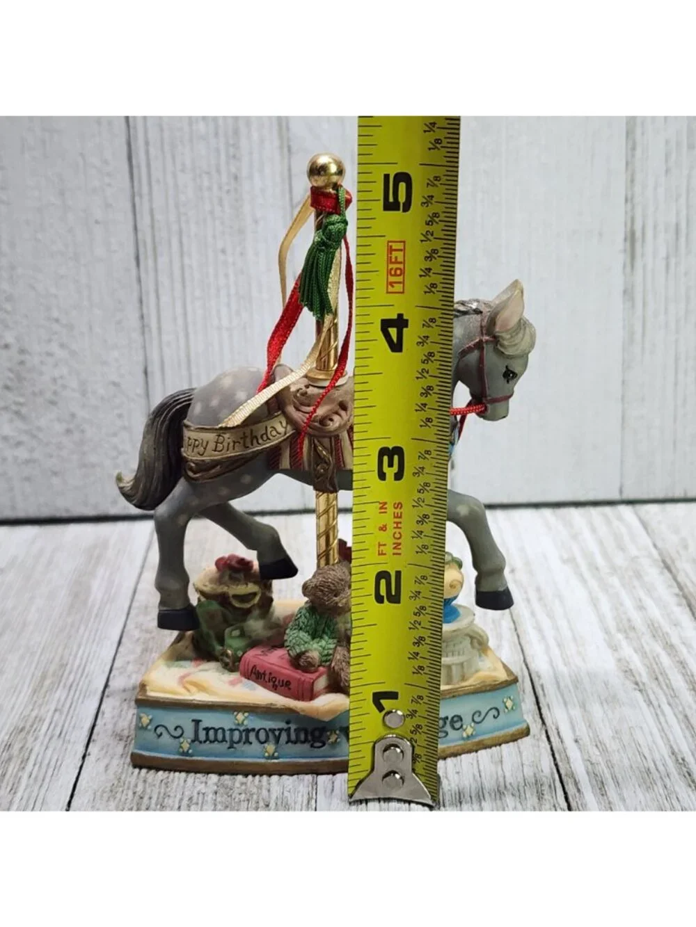 Vintage Enesco Heritage House Carousel Horse Statue 1999 Country Fair Collection